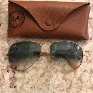 Gold blue ray-ban aviators SOLD